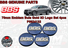 Bbs Genuine Wheel Center Caps 70mm Emblem Bule Gold 3d Logo Set 4pcs P5624132