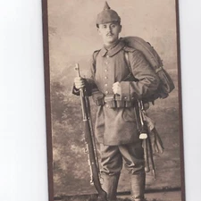 Original WW1 WWI German Imperial photo cabinet card portrait soldier Large old