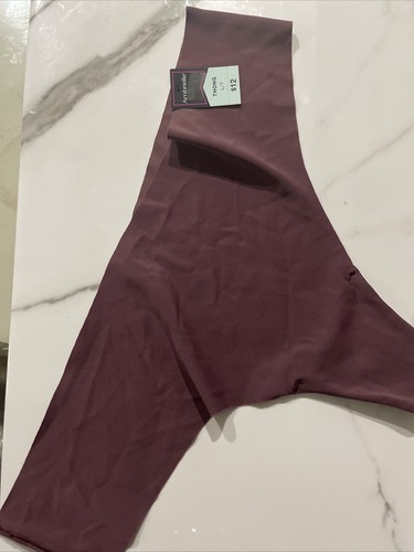 Ambrielle Höschen No-Show Tanga Damen groß Größe 7 Pflaume lasergeschnitten 0083