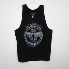 Patriotic Come and Get It Allegiance T Shirt Tank Men L Black Muscle Made in USA