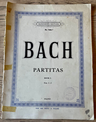 BACH PARTITAS NO's 1-3 KLAVIER NOTENBUCH (1949) ENGLAND