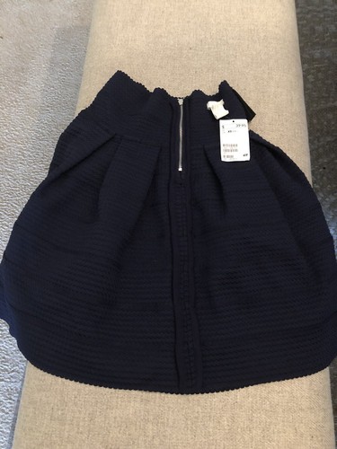 Women Xs Or Girls M-lg Pemplum Ribbed Wide Skirt Navy - Picture 4 of 5