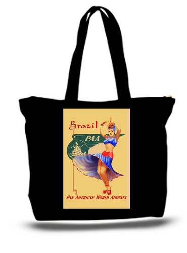 Brizall Travel Poster Tote Bag All Purpose Vintage Retro Art 1935