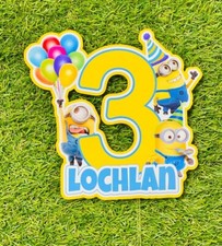 CUSTOM Minion Despicable Me Cake Topper Party Birthday Personalised