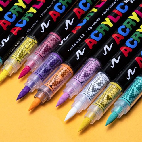 Acrylic Markers Brush Pens for Fabric Rock Painting Pen Stone Ceramic Glass - Picture 23 of 35