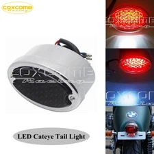 Chrome LED Rear Red Brake Stop Taillight Lamp For Harley Chopper Bobber Softail