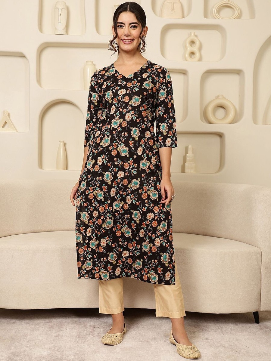 chinese dress ladies Ethnic Cotton Tunic/ Indian/ South Asian/Kurta/Long Boho Dress/ Long S   The Veda