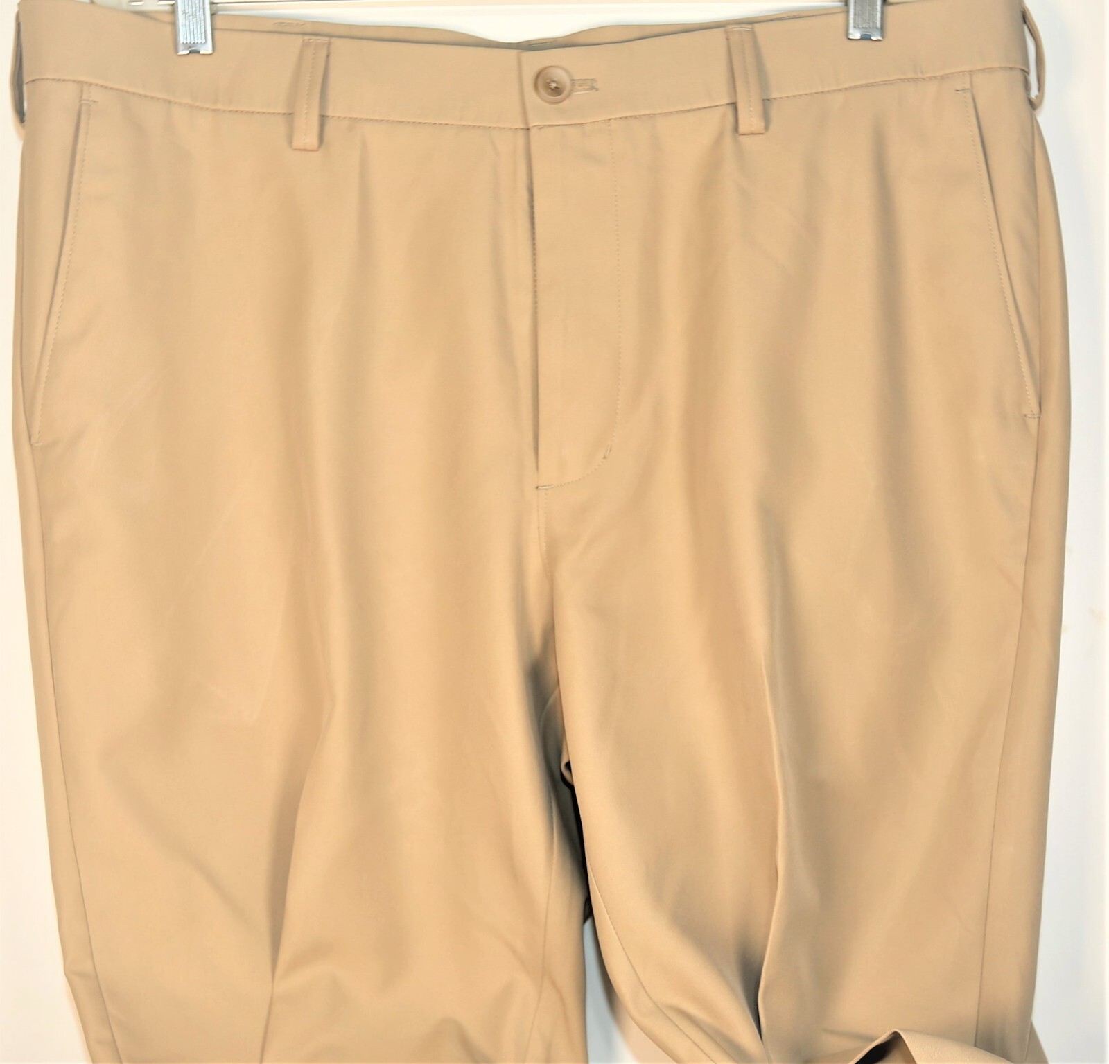 Haggar Men's Dress Pants Beige Straight Fit Flat Front 38 x 32