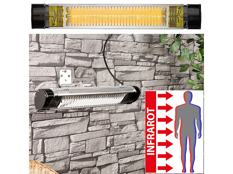 Chauffage radiant infrarouge IRW-2000 Semptec radiateur extérieur électrique mural