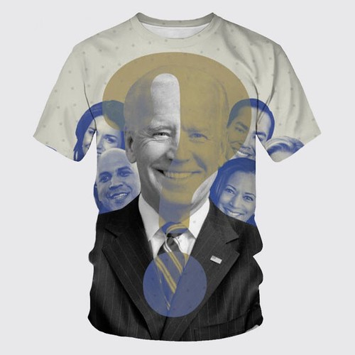 Biden Hip Hop Rundhals 3D Damen/Herren Kurzarm T-Shirt Freizeit Tops Tee - Bild 18 von 20