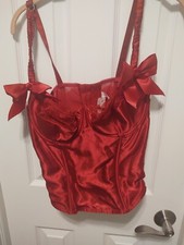 LANE BRYANT CACIQUE SECOND SKIN SATIN BUSTIER, CORSET. RED. 18/20, NWT