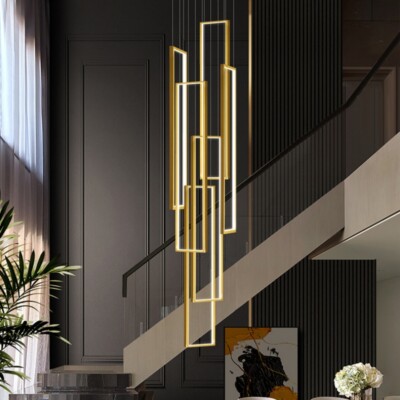 LED Pendant Light Home Light Hotel Gold Ceiling Lamps Stair Chandelier Lighting