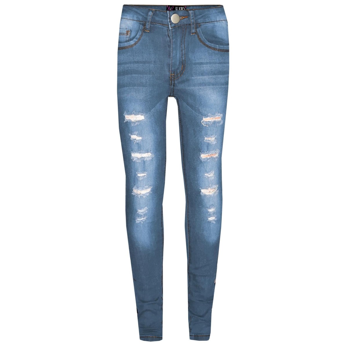 Kids Jet Light Blue Jeans Denim Ripped Comfort Stretch Trousers