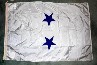 U.S. NAVY REAR ADMIRAL 2 STAR FLAG OFFICIAL RETIRED 4' X 4' WHITE