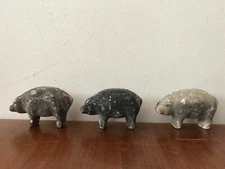 Vintage 1950’s CHALKWARE Lot of 3 Pigs G Scale Railroad Farm Animal Scenery