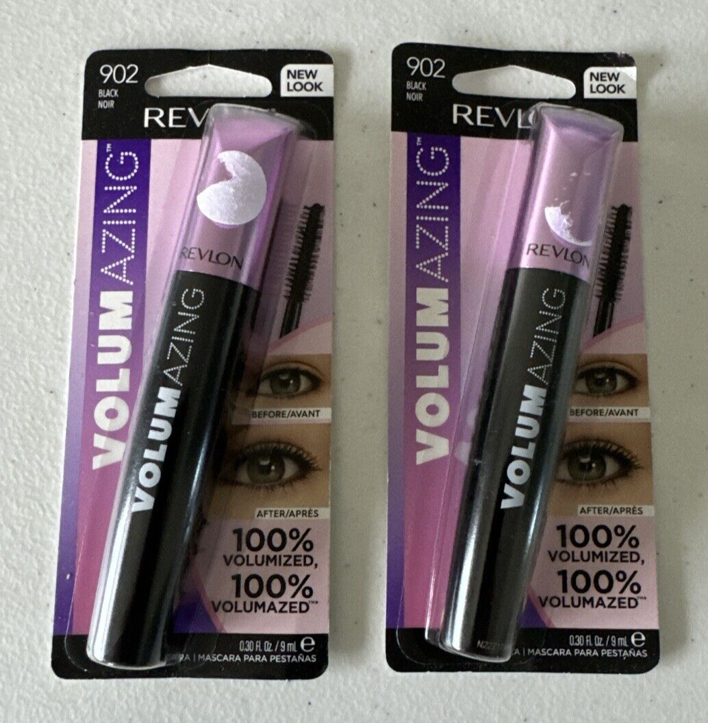 Lot of 2 Revlon Volumazing Mascara #902 Black 0.30 Oz.