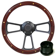 Wood Steering Wheel Aftermarket Steering Wheel HECASA Cubierta Negra Para Salpicadero, Compatible Con Ford F100 F150 F250 F350 Bronco 1973 1979 Car Steering Wheel Steering Wheel Cover - Foto 11
