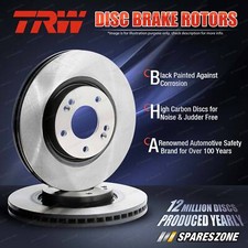 2x Front TRW Disc Brake Rotors for Audi A7 Sportback 4GA Q5 8RB S6 4G2 Quattro
