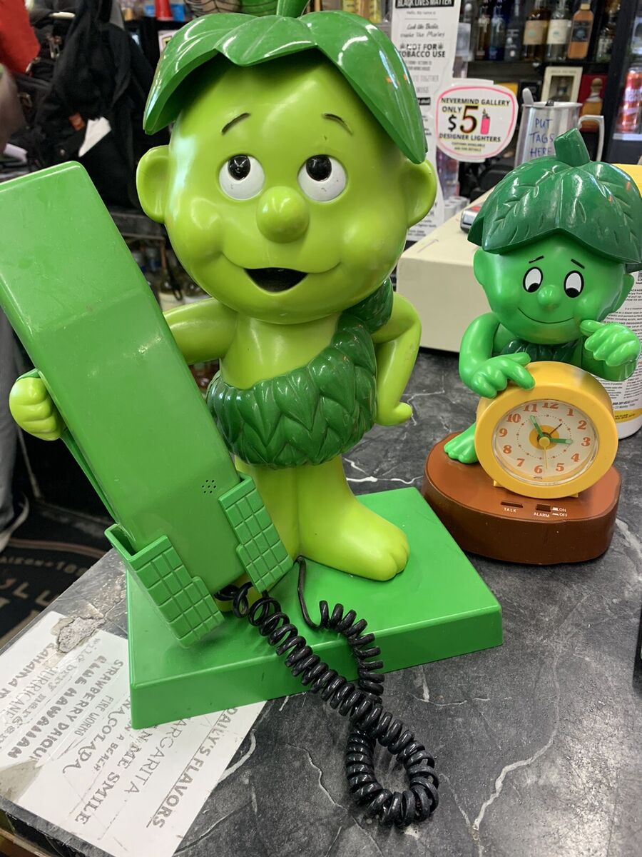 80's USA 陶器製 ヴィンテージ グリーンジャイアント リトルスプラウト lot of 2 1984 Vintage Little Sprouts Jolly Green Giant