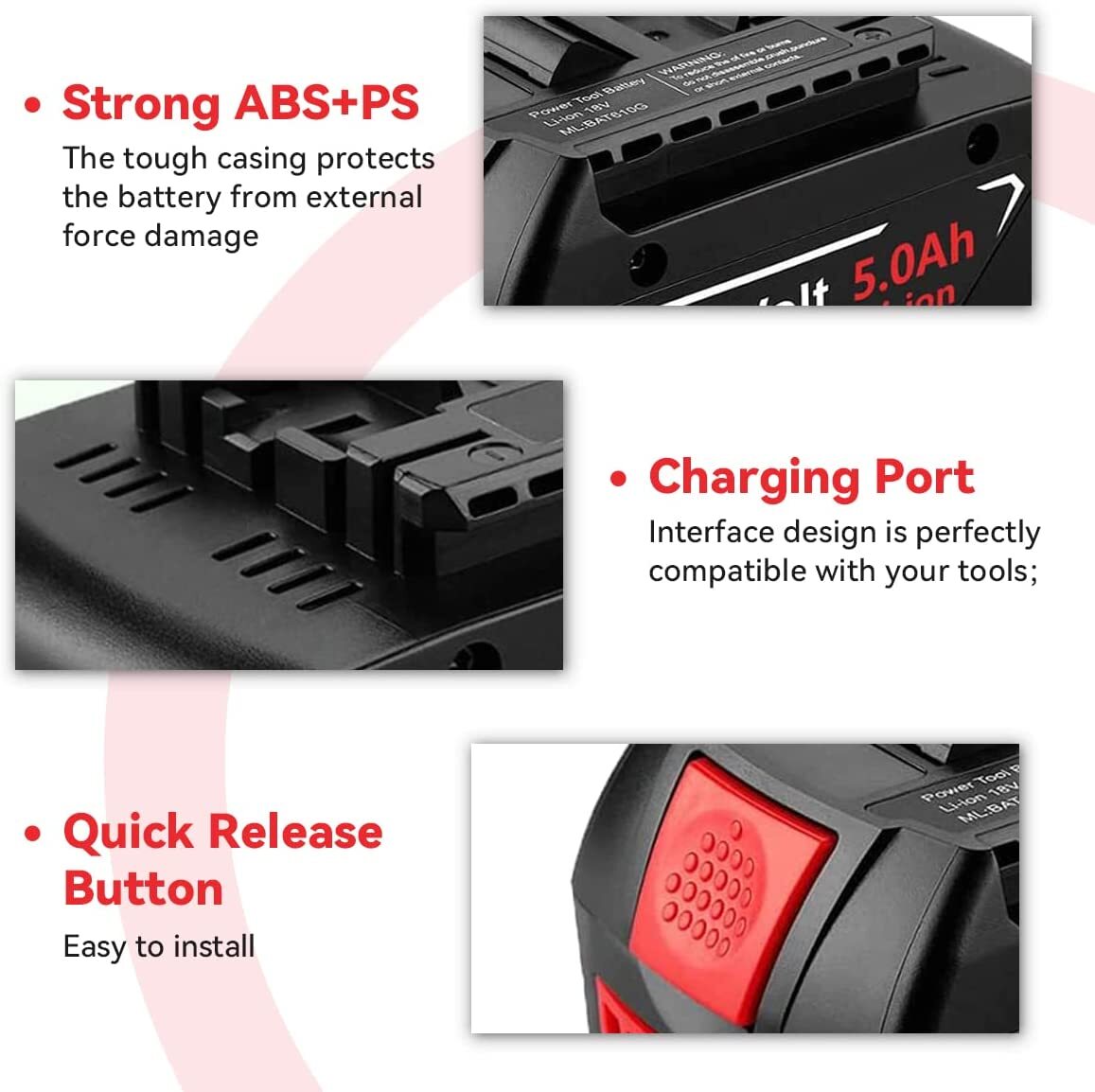 2X 5.0Ah For Bosch BAT618 BAT609 BAT612 18V Volt Lithium-Ion Battery Pack BAT620