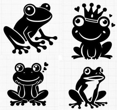 Frog Vinyl Decals 5'' Holographic Color Change Blacklight Tree Prince Heart Crown