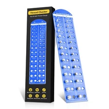 Thread Checker 28 Hole Nut and Bolt Thread Checker Bolt and Nut Identifier Ga...
