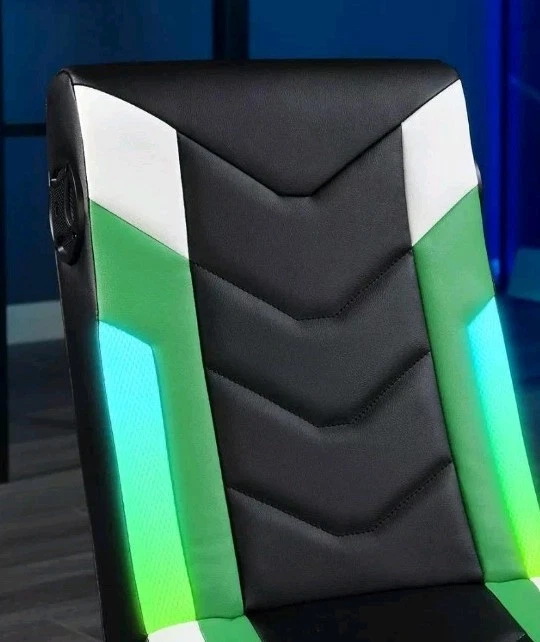Silla balancín de piso con cable X Rocker Horizon RGB Lighting 2.0 verde/negro Foto 4 de 4