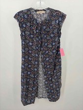 Pre-Owned Loft Blue Size XS Floral Short Short Sleeve Dress