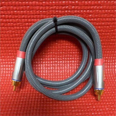 Rocketfish Gold Plated Shielded RCA Stereo Audio Cable Gray Blue  Gold Male-Male