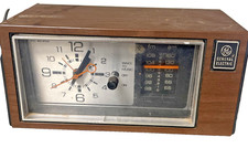 General Electric GE Alarm Clock AM/FM Radio Model 7-4550D Vintage Rare HTF Works
