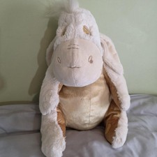Disney Store Eeyore Plush Stuffed Animal 18" Medium Cream Tan Gold Soft Toy
