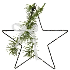 Northlight 11" LED Star with Rosemary Sprig Christmas Decoration White Lights