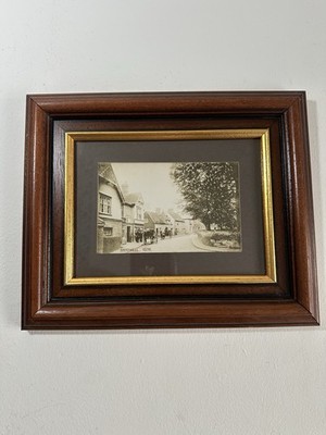 Kleiner antiker gerahmter Druck Bradwell High Street 1539 rustikal Massivholzrahmen Kunst