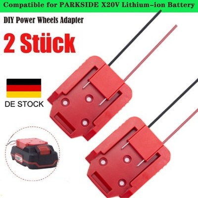 2 Stück Power Wheels DIY Akku-Adapter für Parkside X 20V Akku 14AWG Spielzeug Rt