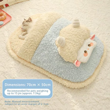 Calming Cat Sleeping Bag for Winter, Super Soft Plush Semi-Enclosed Bed with Sec