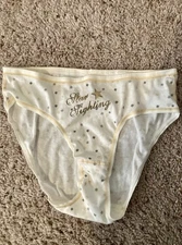 NWT Victoria’s Secret L Star Print 100% Cotton Logo Band Hiphugger Panties LARGE