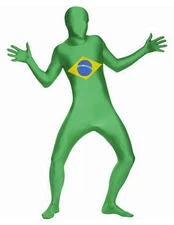 Full Body Spandex World Cup Zentai Suit - Brazil Flag Design Bodysuit Costume