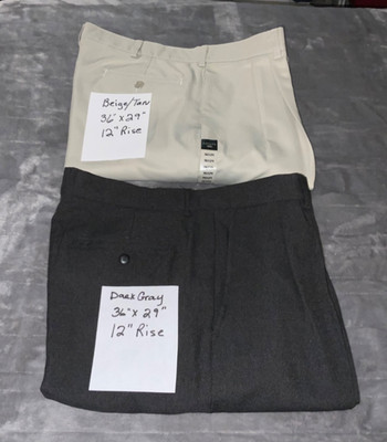 NWOT Savane Silkworks 36  x 29'' Beige+ Bugle Boy Worn Pleated Cuffed Dress Pants