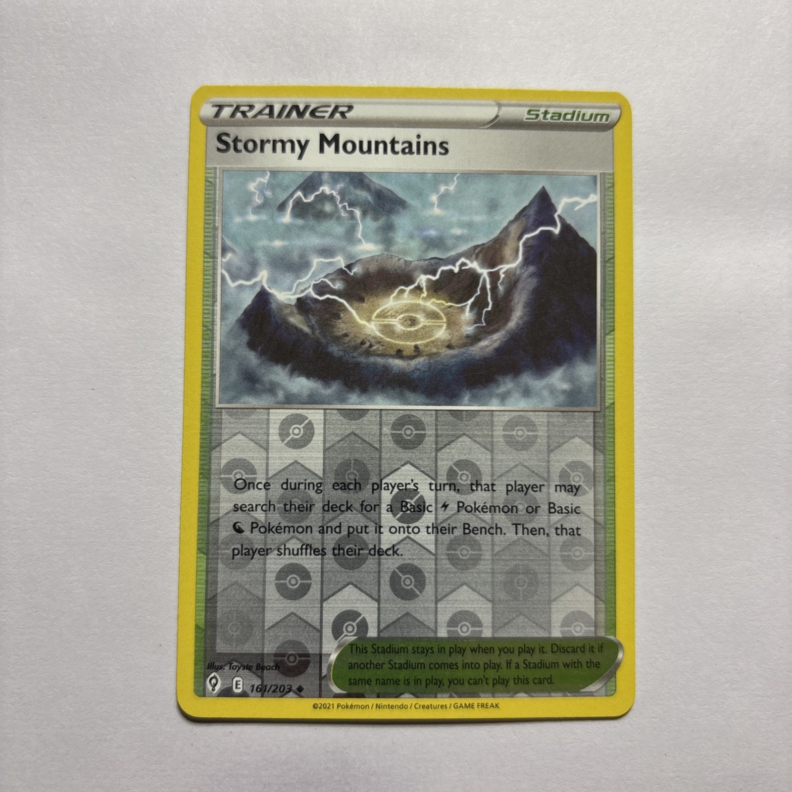 Pokemon - STORMY MOUNTAINS - 161/203 - Reverse Holo -Evolving Skies