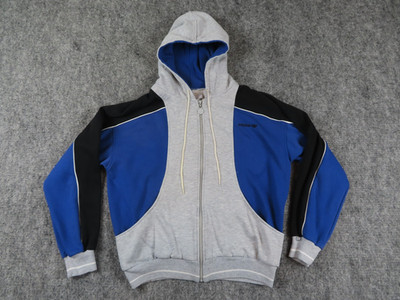 Vintage Adidas Hoodie Mens Medium Blue Colorblock Baggy Boxy Trefoil 80s 90s
