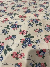 Vintage 30-40 s Cotton Floral Fabric 42x36