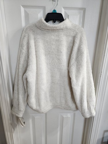 Adidas Long Sleeve Mock Neck Furry Lurex Pullover Off White, Girls Size XL, NWT - Picture 7 of 7