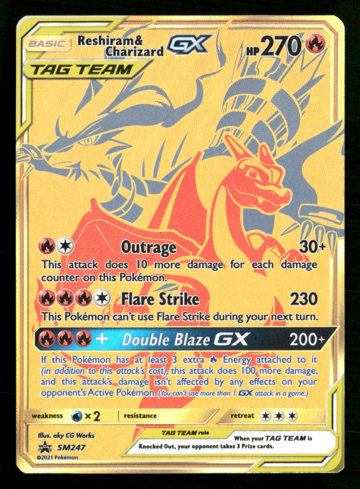 Reshiram & Charizard GX - SM247 - Black Star Promo Pokemon Card - NM/M