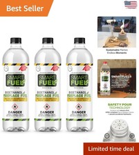 Bioethanol Fuel for Fireplaces - 3-Pack of 1 Liter with SafetyPour Tech