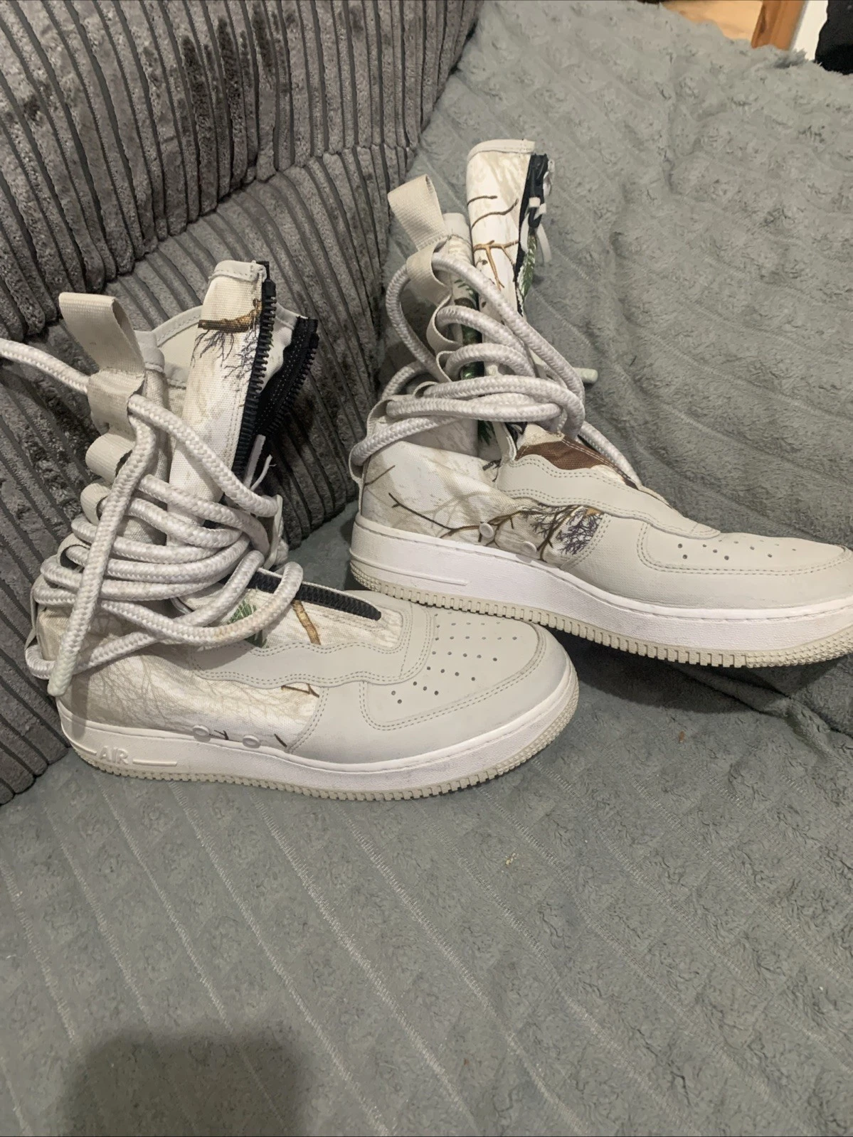 Nike SF Air Force 1 High Real Tree Light Bone Scarpe da Ginnastica Uomo Taglia UK 8