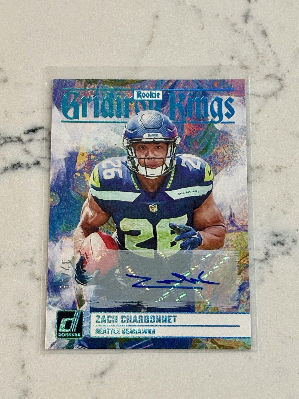2023 Panini Donruss Zach Charbonnet Rookie Gridiron Kings Auto /49 #RGK-15 RC