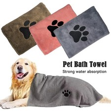 Super Absorbent Pet Towel Microfiber Dog Cat Bath Drying Grooming Towel Reusable