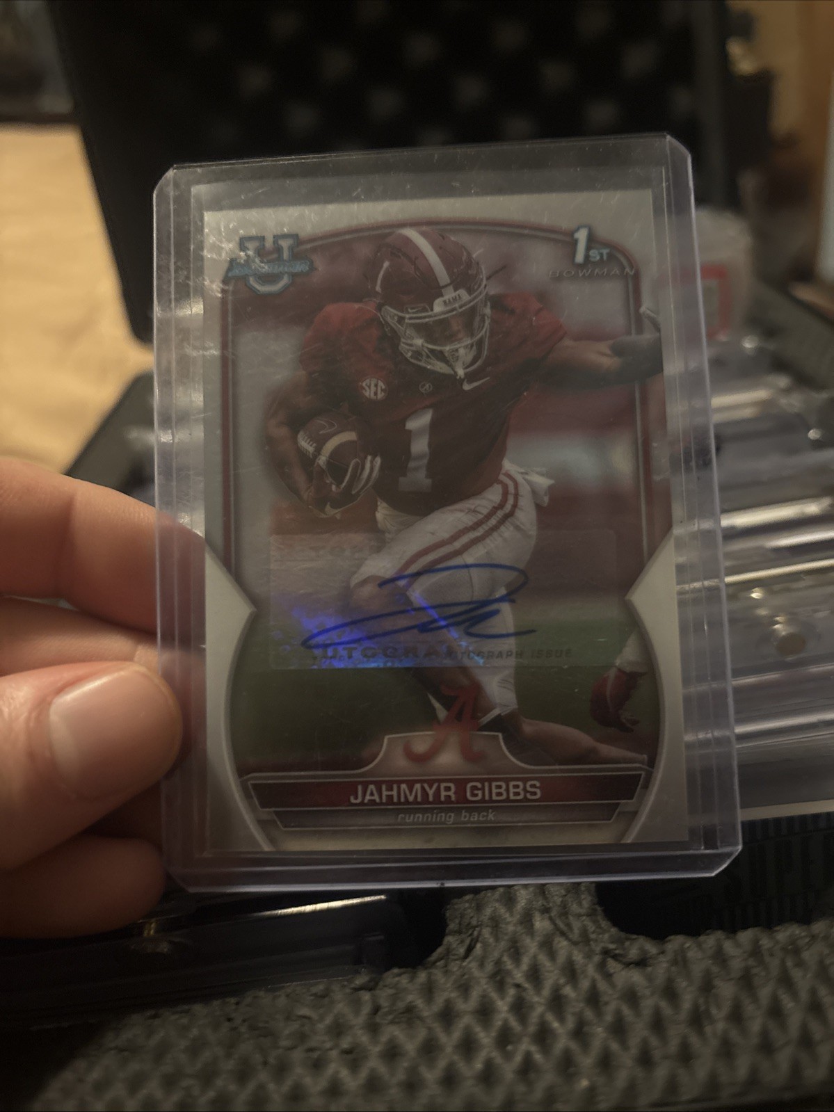 2022 Bowman University Chrome Jahmyr Gibbs Auto #82 (RC) Alabama / Detroit Lions