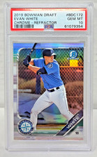 2019 Bowman Chrome Refractor EVAN WHITE Rookie Card RC PSA 10 Gem Mint. rookie card picture