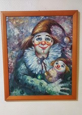 Tolles GEMÄLDE Bild farbenfroh CLOWN handgemalte groß